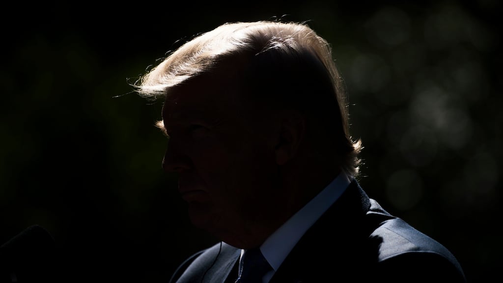 US president Donald Trump. He sees the office much as he did the night of his stunning victory – as a prize he must fight to protect every waking moment, with Twitter as his Excalibur. Photograph: Doug Mills/The New York Times