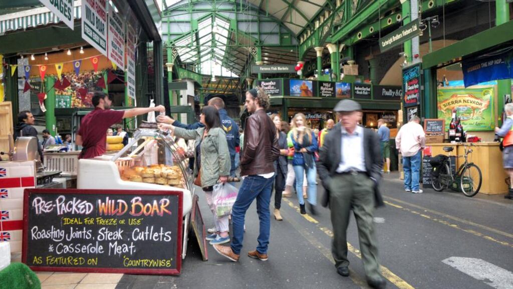 Borough Market in London: come early as all the good stuff goes fast