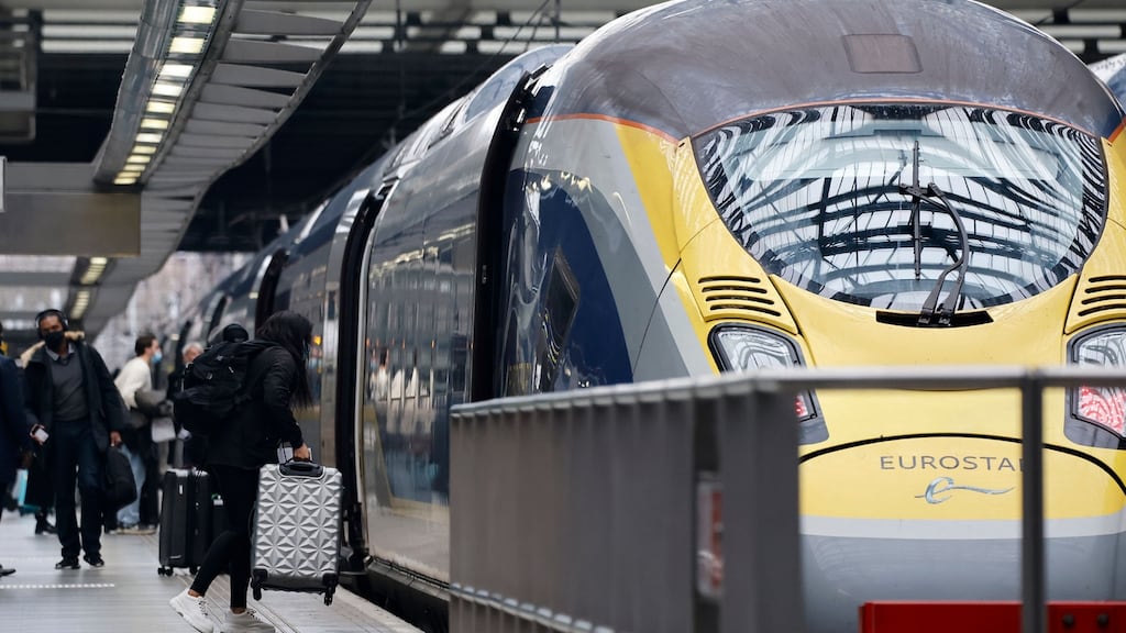 A Eurostar train at St Pancras International station in London. Photograph: Tolga Akmen/AFP via Getty Images
