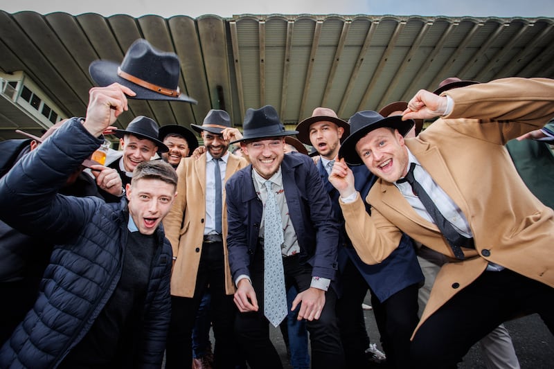 Racegoers from Wolverhampton enjoying themselves at last year's Dublin Racing Festival at Leopardstown. Photograph: Tom Maher/Inpho