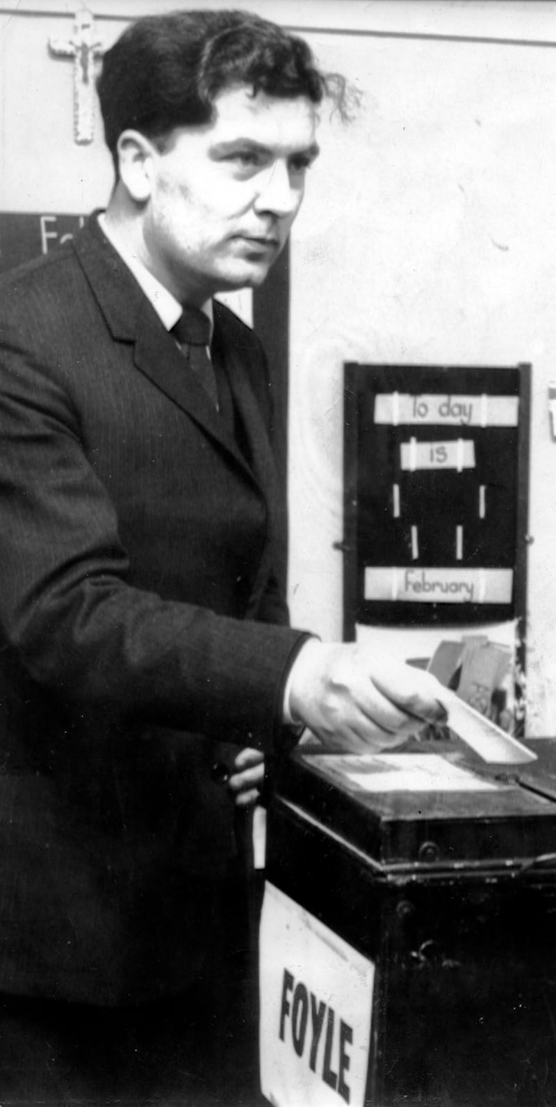 John Hume casting his vote in 1969. File photograph: Tommy Collins