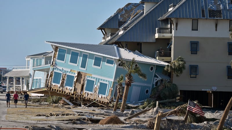 Damaged houses on Mexico Beach in  Florida. Photograph: Getty Images