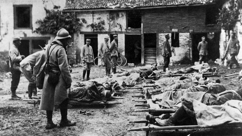 Wounded French troops on the Western Front. Photograph: Hulton Archive/Getty Images