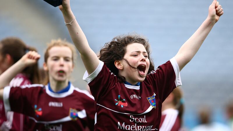 Scoil Maelruain, Tallaght, vs St Vincent de Paul Girls’ Primary School, Griffith Avenue. Photograph: Cathal Noonan/Inpho