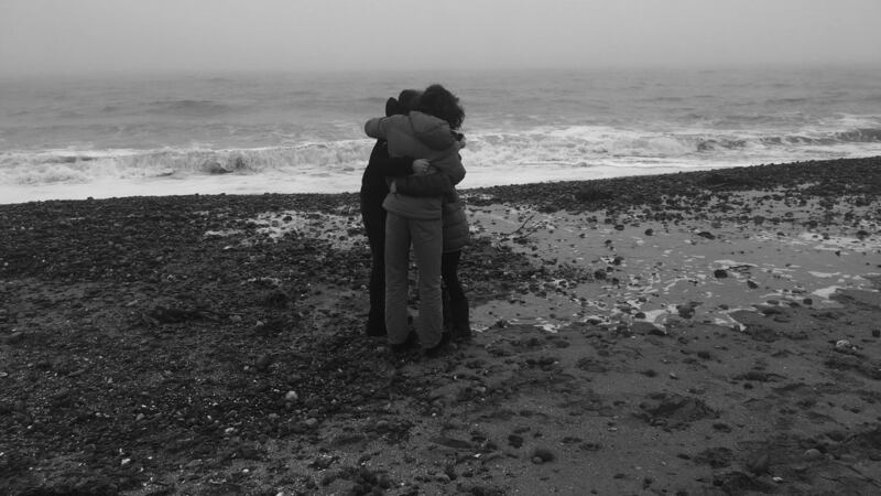 Dara McAnulty with his siblings Lorcan and Bláthnaid. Christmas morning 2018. Murlough beach. Co Down.