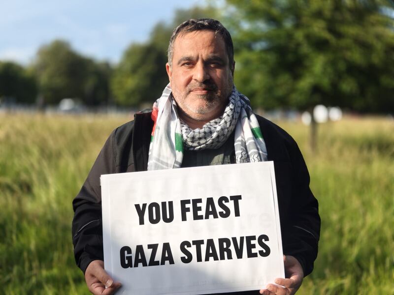 Zak Hania was among the proesters at the Phoenix Park on Thursday evening. Photograph: Órla Ryan