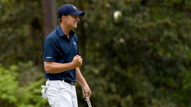 Jordan Spieth birdies the 10th en-route to victory in the 2015 US Masters. Photograph: Ross Kinnaird/Getty