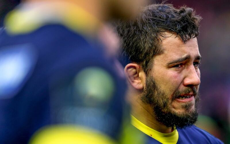 Clermont’s Etienne Falgoux dejectedat the end of the game. Photo: James Crombie/Inpho