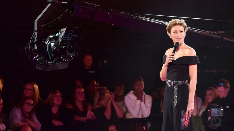 Emma Willis during a Celebrity Big Brother live eviction on September 3rd.