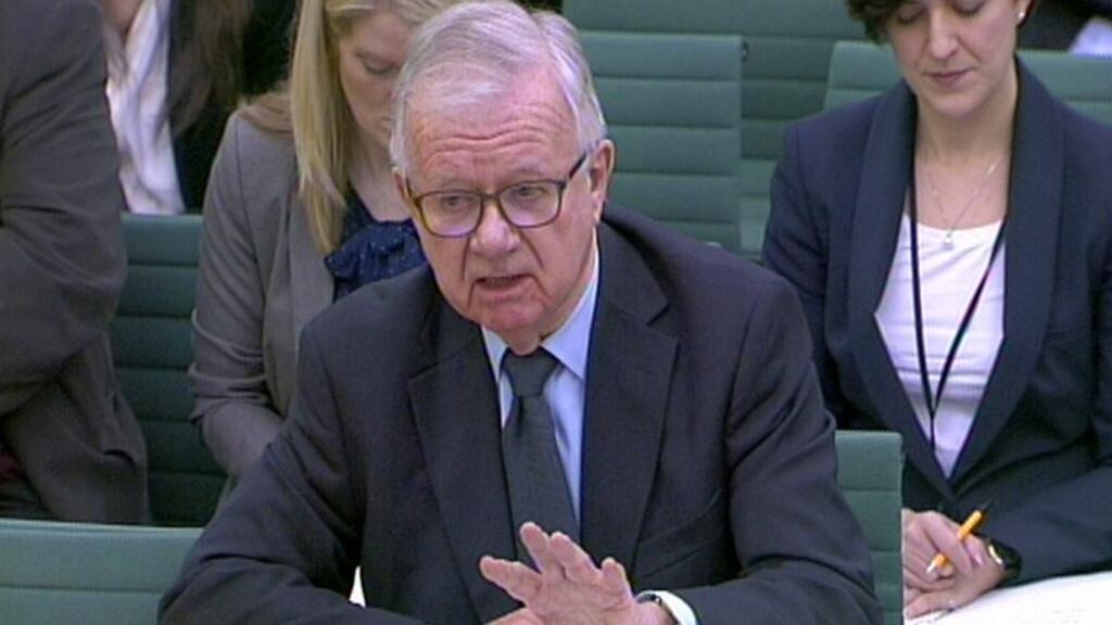 Iraq Inquiry chairman Sir John Chilcot gives evidence to the Foreign Affairs Committee in the House of Commons, amid criticism of delays to his report into the Iraq war. Photo: PA Wire