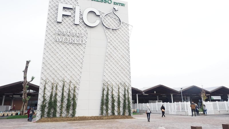 The entrance to FICO Eataly World in Bologna, which opens today. Photograph: EPA/Giorgio Benvenuti