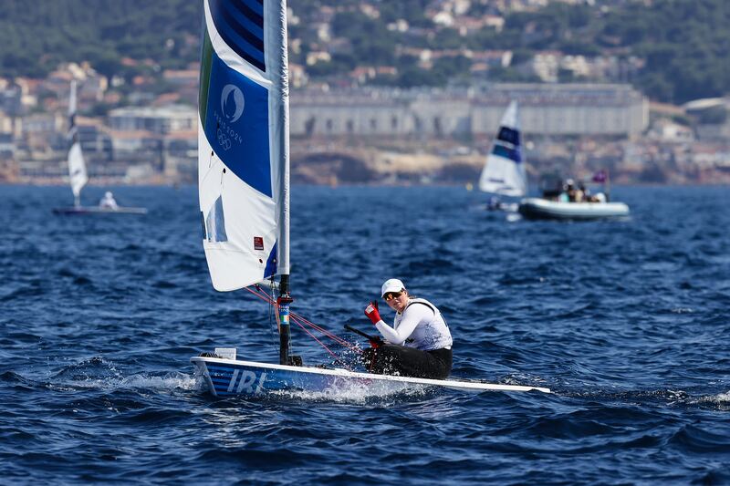 Ireland’s Eve McMahon in action during the women’s dinghy racing in Marseille. Photograph: David Branigan/Inpho/Oceansport