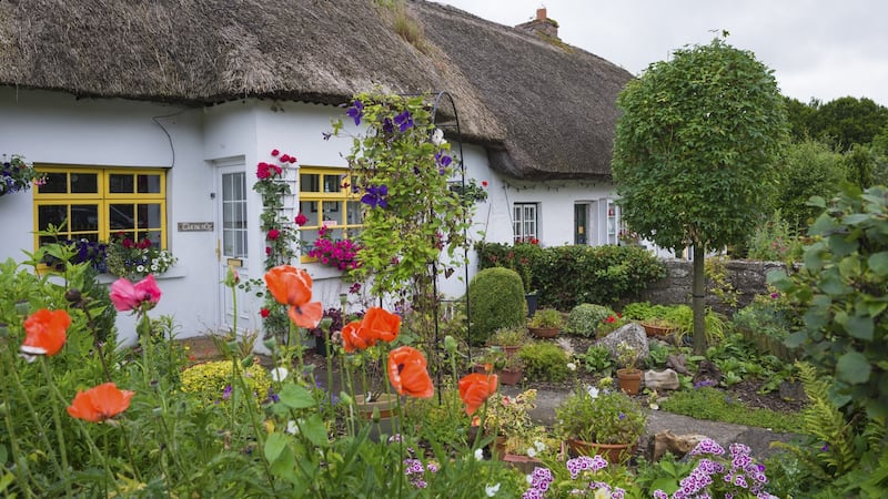 Traditional thatched cottages at Adare, Co Limerick. Photograph: Education Images/UIG via Getty