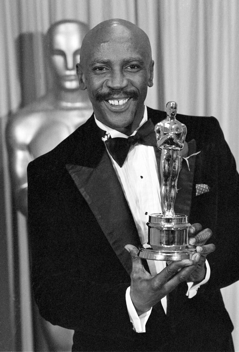 Louis Gossett jnr after winning his oscar. Photograph: AP