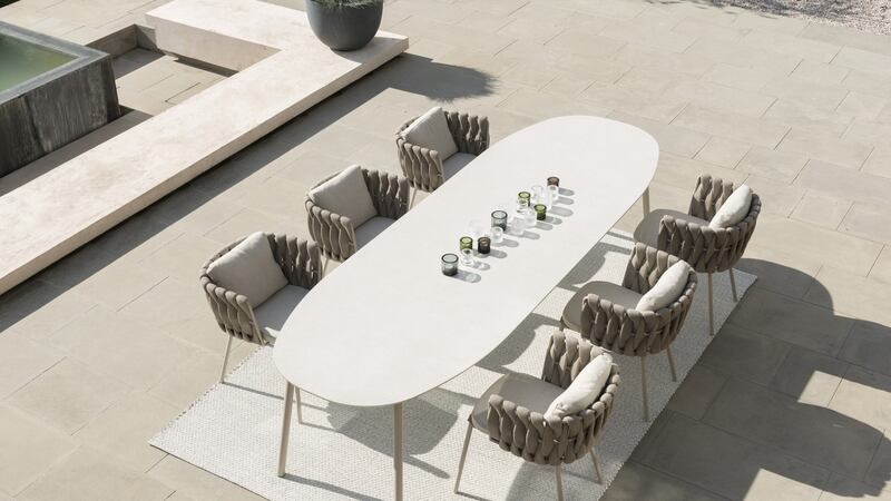 Tribu’s Tosca, an aria-worthy dining chair and cushion set, designed by Monica Armani, costs from €1,405 to order at Formality at the Cow Shed.