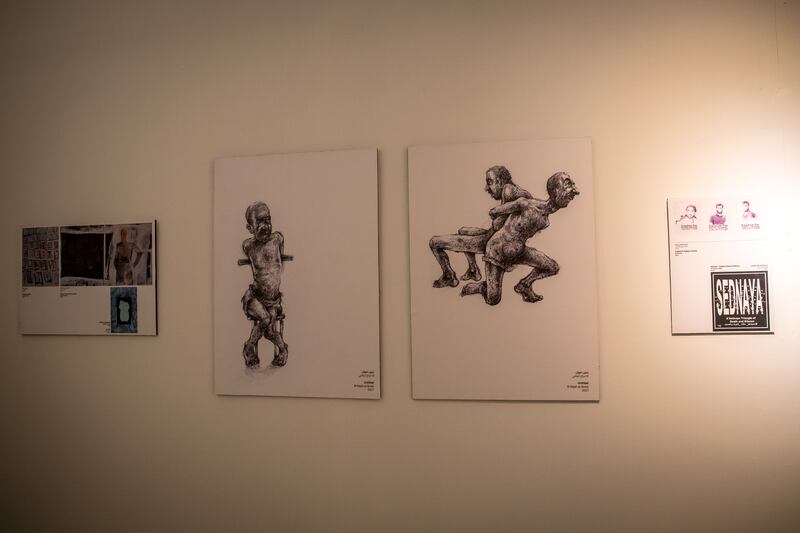 The exhibition includes sections on the infamous Sednaya Prison,; chemical weapons attacks; and the Caesar photographs, in which a military defector revealed evidence of mass torture and killings.