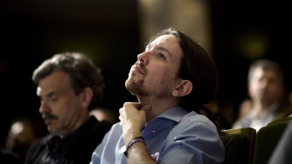 Podemos leader Pablo Iglesias: “In these elections there aren’t many options, there are basically two: to leave things as they are or to change. We believe things can change.” Photograph: Dani Pozo/AFP/Getty Images