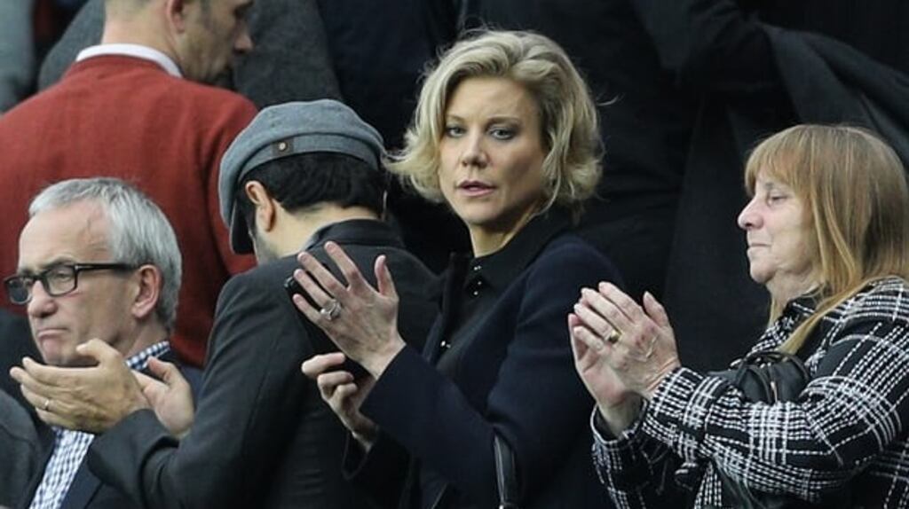 Amanda Staveley, centre, appears to have made the first move in the battle for Newcastle United after her company, PCP Capital Partners, made a formal £300m offer. Photograph: Owen Humphreys/PA