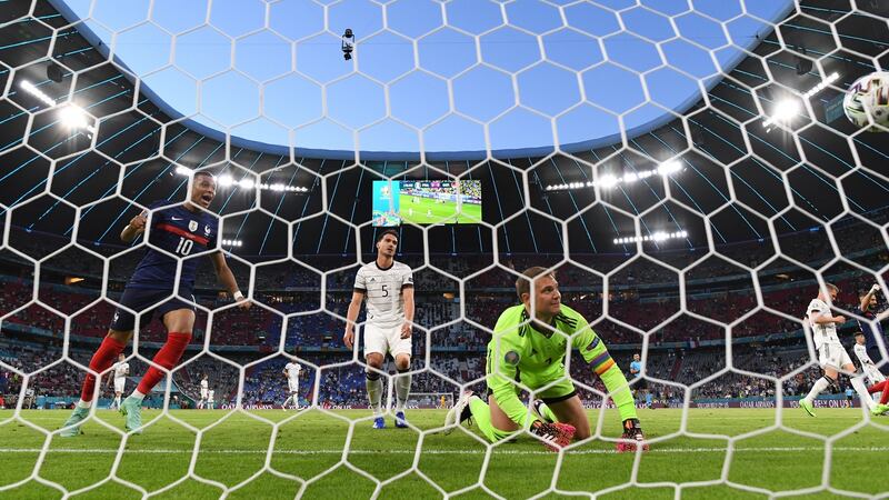 Mats Hummels scored an own goal during Germany’s defeat to France. Photograph: Matthias Hangst/Getty