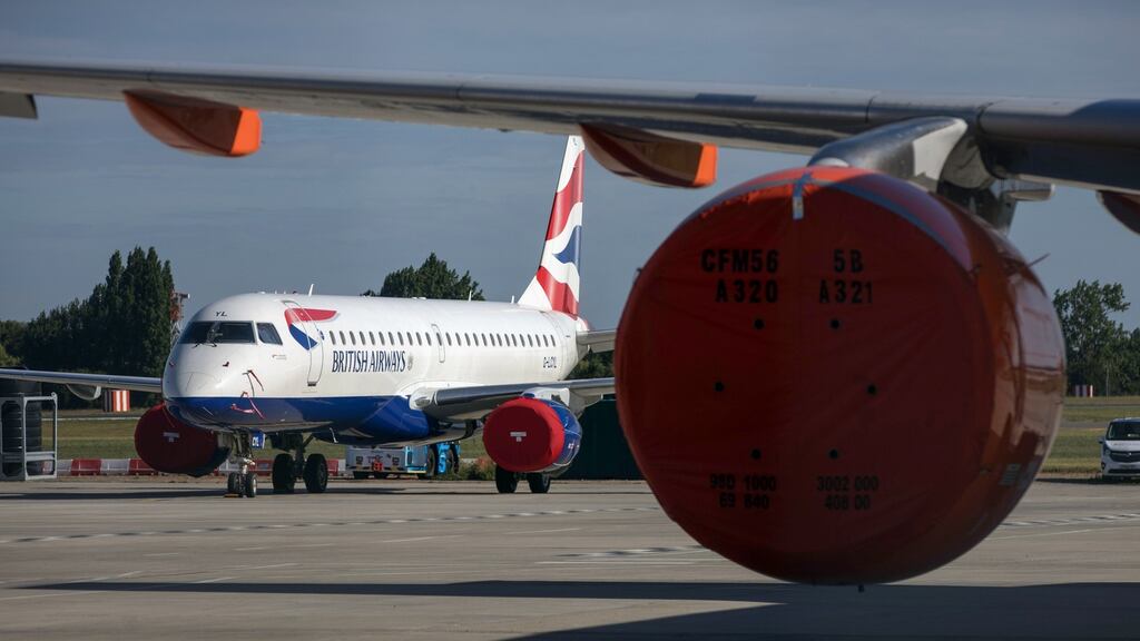 Airline stocks including British Airways parent IAG fell on Thursday’s markets. Photograph: Chris Ratcliffe/Bloomberg