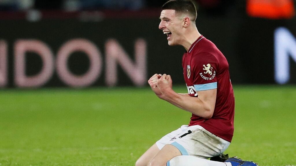 West Ham’s Declan Rice is expected to declare for Ireland. Photograph: David Klein/Reuters