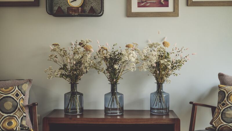 Yarrow: golden, umbel-shaped flowers of this easy to grow, herbaceous perennial look as good in a dried bouquet as they do growing in a sunny border