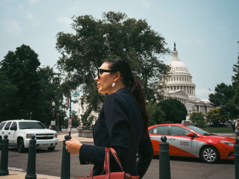 Laura Loomer on Independence Avenue in Washington, DC, earlier this summer. Photograph: Greg Kahn/New York Times