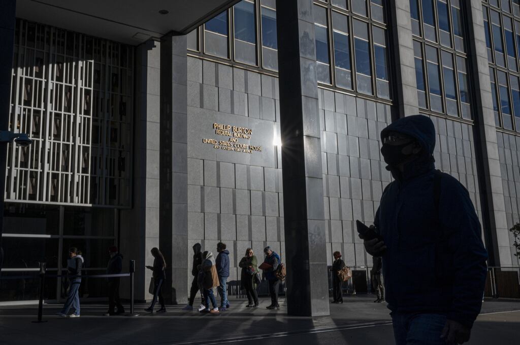 The Phillip Burton Federal Building and US Courthouse in San Francisco, California, US, on Monday, Jan. 23, 2023. Investors suing Tesla and Musk, its chief executive officer, argue that his August 2018 tweets about taking Tesla private with "funding secured" were "indisputably false" and cost them billions of dollars by spurring wild swings in Tesla's stock price. Photograph: David Paul Morris/Bloomberg