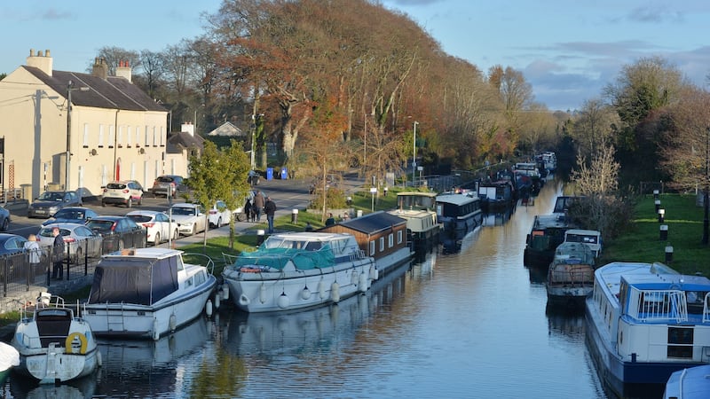Barges on the Grand Canal at Sallins. Photograph: Alan Betson / The Irish Times