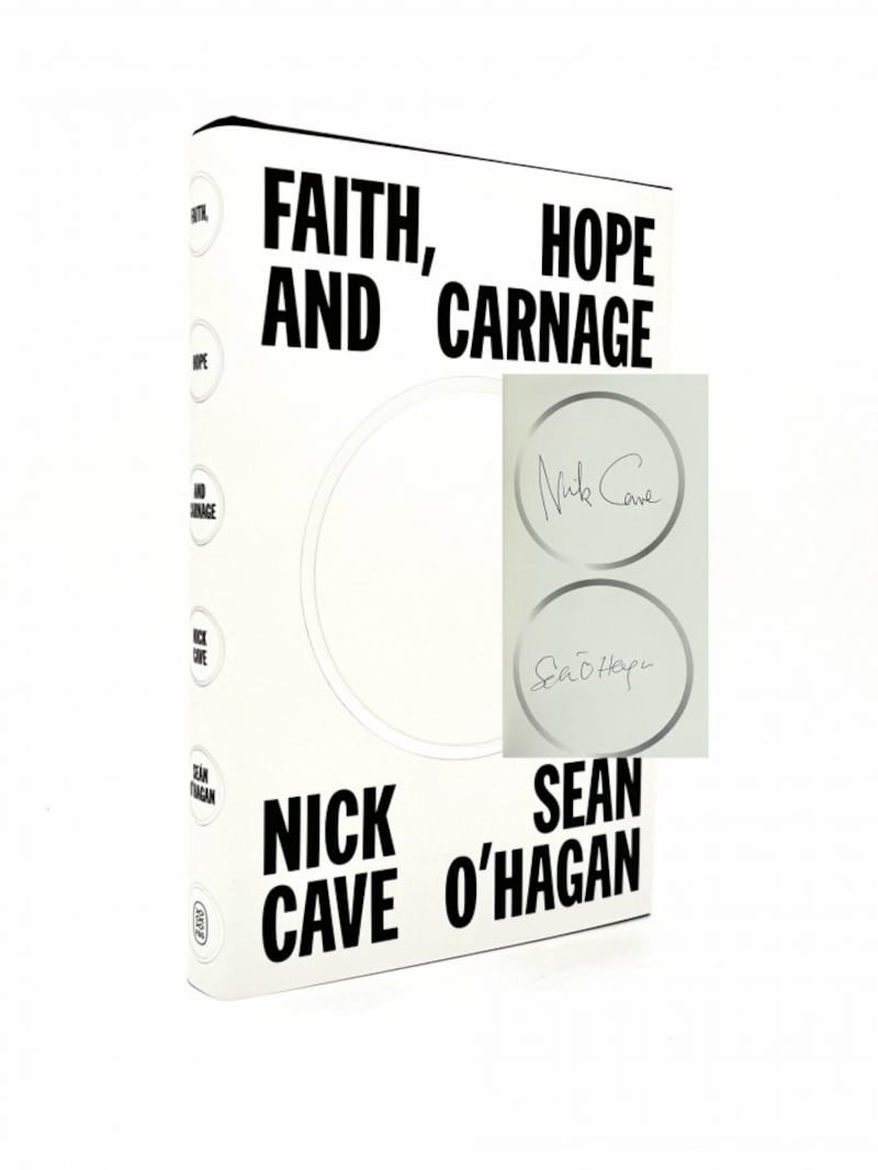 Nick Cave and Sean OHagans Faith, Hope and Carnage, a signed first edition. (250 de Burca Rare Books)
