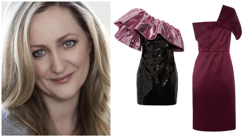 Sinad Keenan: ’By changing the length of your skirt hem or the cut of your trousers, you can instantly modernise your silhouette.’; Ruffle dress, €9,900, Saint Laurent; One-shoulder dress, €100, Oasis