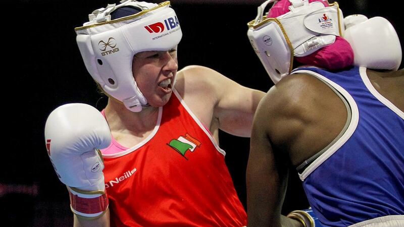 Lisa O’Rourke during her Women’s light middleweight World Boxing Championships final. Photograph: Aleksandar Djorovic/Inpho