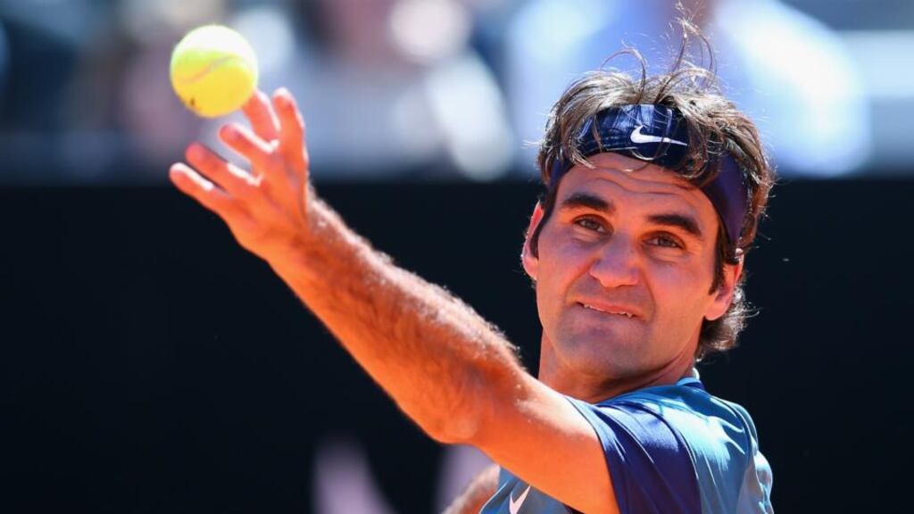 Roger Federer seems to have recovered from the shock of going out in the first round in Rome and could play Tomas Berdych in the quarter-finals aof the French Open at Roland Garros. Photograph: Julian Finney/Getty Images