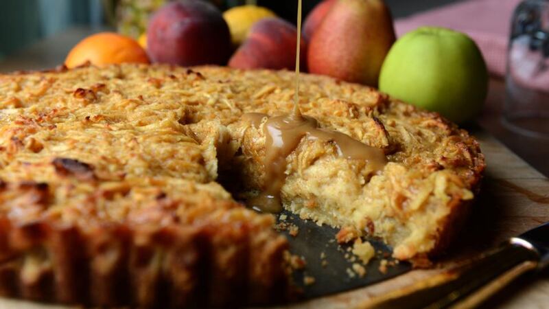 Domini Kemp’s toffee apple cake. Photograph: Frank Miller
