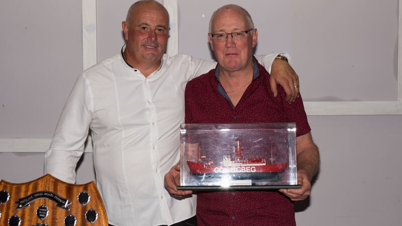 The boat ‘Firefly’, winner of heaviest fish award at Rosslare Small Boats Festival with a Bull Huss of 5.40 kgs.