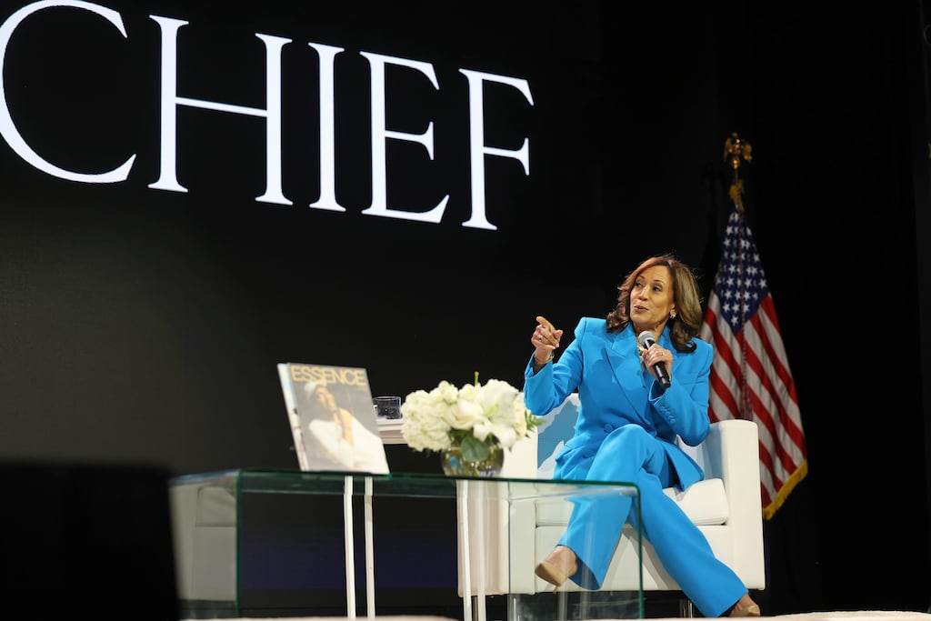US vice president Kamala Harris speaks at the Global Black Economic Forum in New Orleans last weekend. Photograph: Michael DeMocker/Getty Images