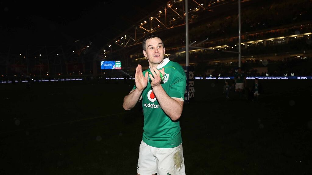 Johnny Sexton played the full 80 minutes as Ireland stopped England from securing the Grand Slam. Photograph: Billy Stickland/Inpho