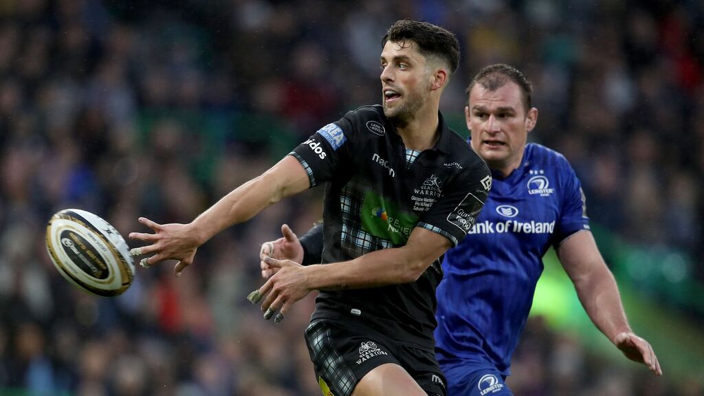 Glasgow’s Adam Hastings is set to replace Finn Russell at outhalf for Saturday’s Six Nations match against Ireland in Dublin. Photograph: Dan Sheridan/Inpho.