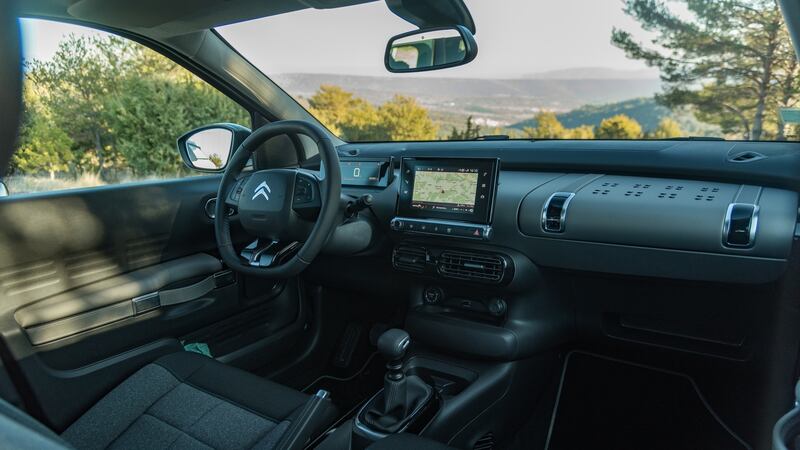 The Cactus retains the nice interior touches, like the strap door handles, though the touchscreen control on the centre is still not as slick as rivals.