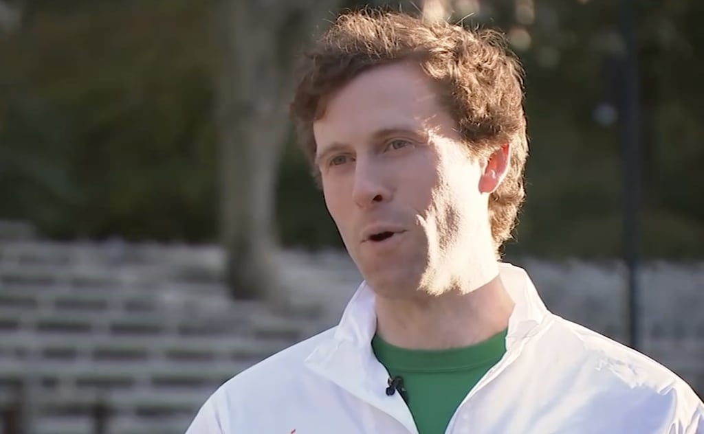 Henry McGowan, with an address at Clinton Street, Brooklyn, in New York, was charged with the murder of his father which allegedly took place at Ballyfin Demense, Ballyfin, Co Laois, on November 12th. Screengrab: ABC7 Eyewitness News