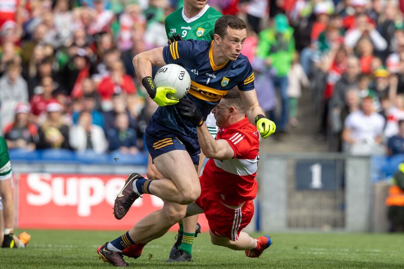 Shane Ryan: has settled into the goalkeeping role spectacularly for Kerry, has been assured from kick-outs and roams outfield to good effect, providing the extra man. Photograph: Morgan Treacy/Inpho