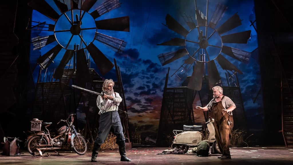 Goderdzi Janelidze as Don Quichotte and Olafur Sigurdarson as Sancho in Don Quichotte by Massenet. Photograph: Clive Barda