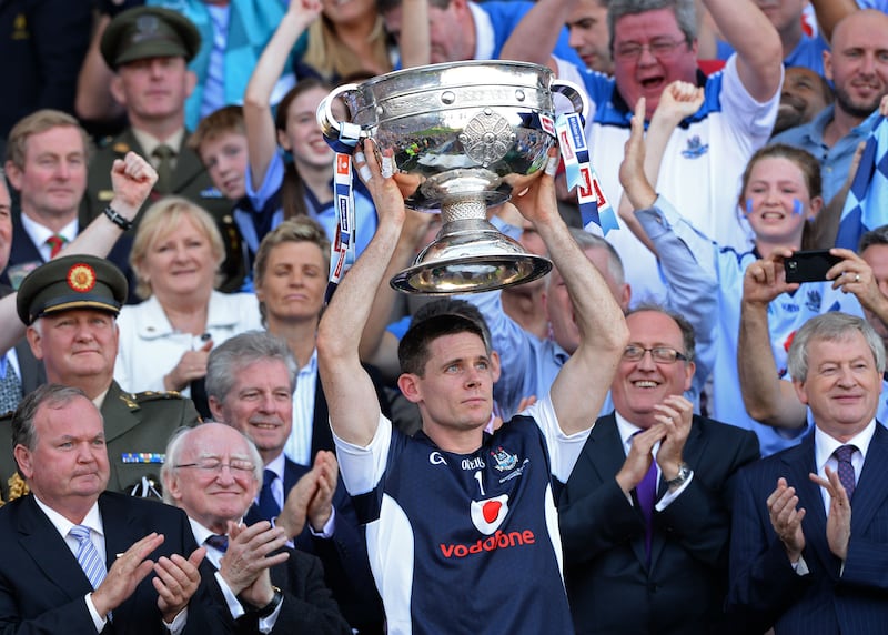 Stephen Cluxton holds aloft the Sam Maguire following Dublin's win over Mayo in the 2013 All Ireland final. Photograph: Eric Luke