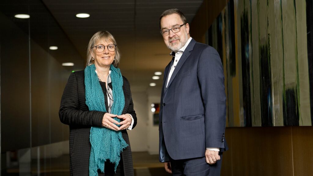 Enterprise Ireland chief executive Julie Sinnamon and Bernd Reichert, head of the ‘SMEs in Horizon 2020’ unit. Photograph: Chris Bellew/Fennell Photography