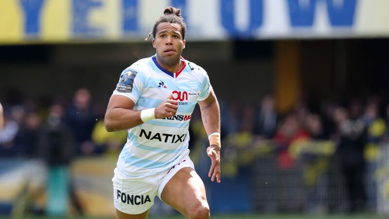 Racing 92’s Teddy Thomas: the priority for Munster will be to cut off the supply of ball rather than try and chaperone him when he gets his hands on it. Photograph: Billy Stickland/Inpho