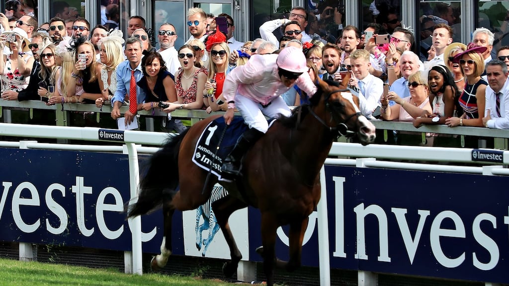 Anthony Van Dyck, seen here on the way to winning the Epsom Derby in 2019, will run in Saturday’s Caulfield Cup in Melbourne. Photograph: Andrew Redington/Getty Images