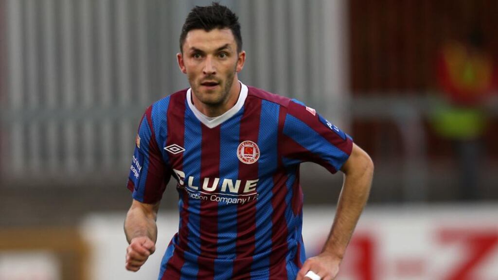 Killian Brannan opened the scoring for St Patrick’s Athletic in their Airtricity League Premier Division match against Galway United at Eamonn Deacy Park. Photo: Donall Farmer/Inpho