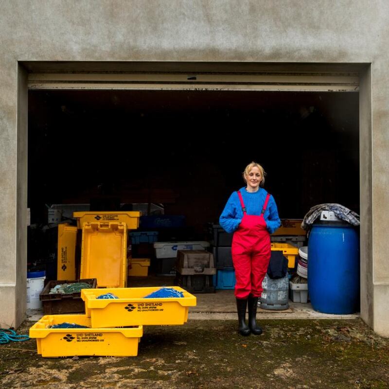 Anne Marie McStocker at the garage where they store their nets. Photograph: Liam McBurney