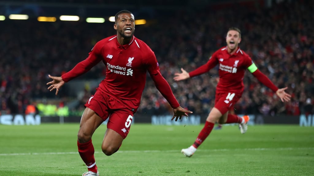 Liverpool have opened talks on a new deal with midfielder Georginio Wijnaldum. Photograph: Clive Brunskill/Getty Images