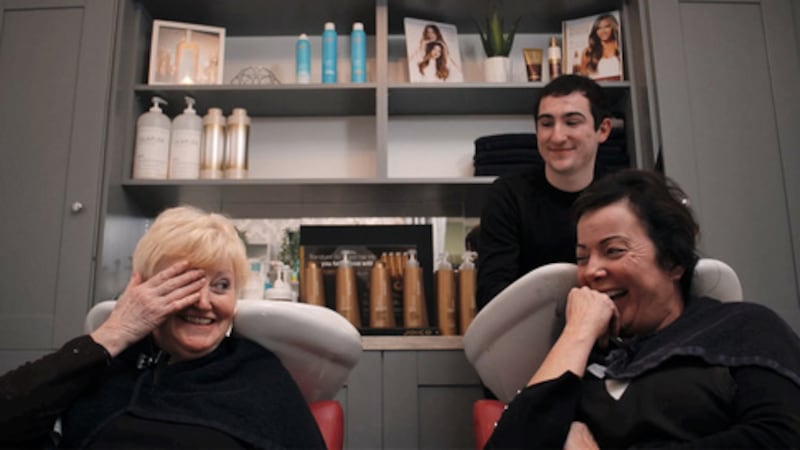 Chrissie, Ann and Tim in Abbeyfealegood, which makes you think hairdressers should have been deemed essential services